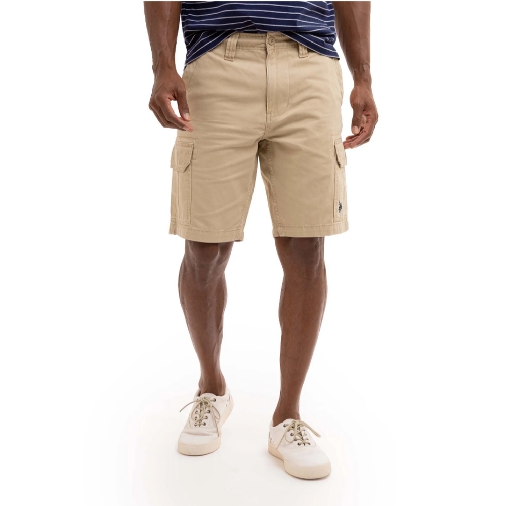U.S. Polo Assn. Men's Size 38 Cargo Short Oxford Tan Inseam 9.5" NWT